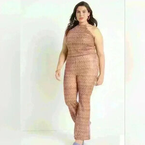 Eloquii Crochet Tank and Flare  Leg Crochet Pant size 14